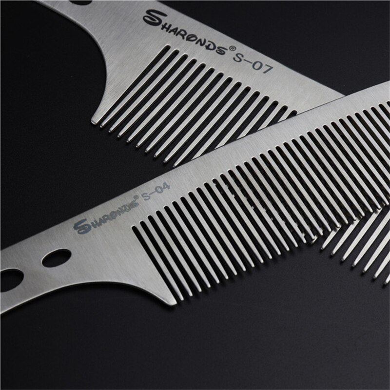 Titanium steel comb ultra-thin metal hair cutting comb hairdressing steel comb flat hair comb beauty salon stylist