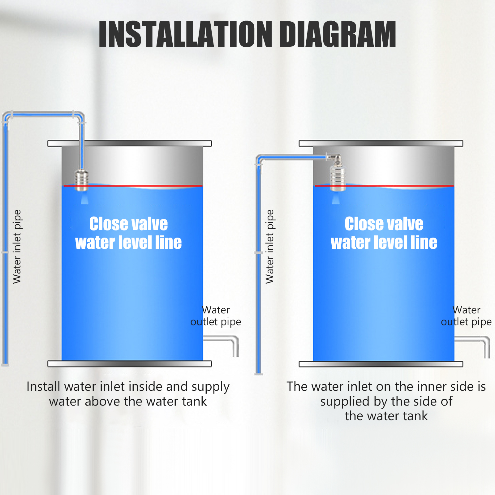 1/2 PCS Floating Ball Valve Automatic Water Level Control Valve 1/2 Stainless Steel Water Tank Valve Safe Water Tower Shutoff