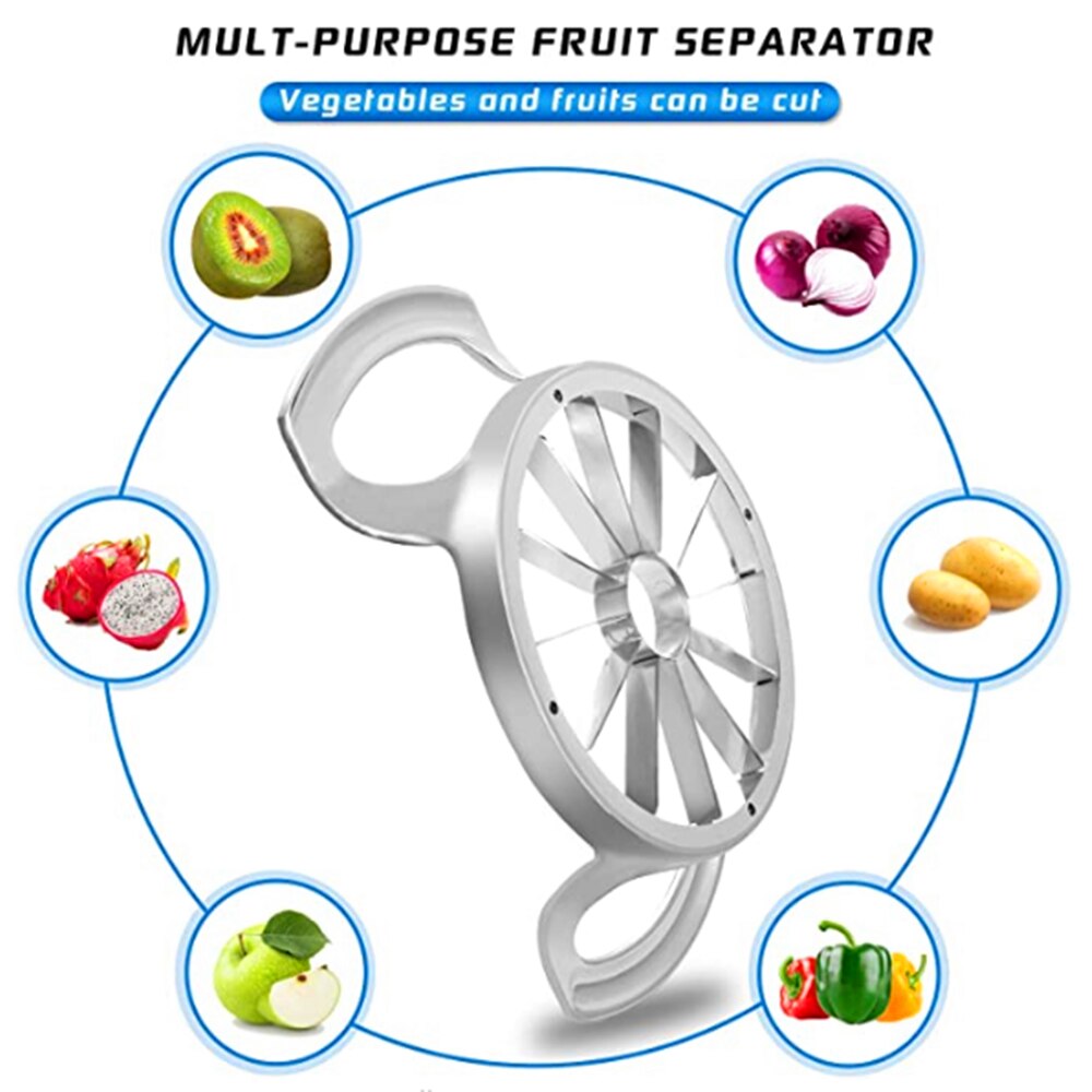 12-Blade Extra Large apple Cutter Slicer,Stainless Steel Ultra-Sharp Fruit Corer Slicer Tools Kitchen Accessories