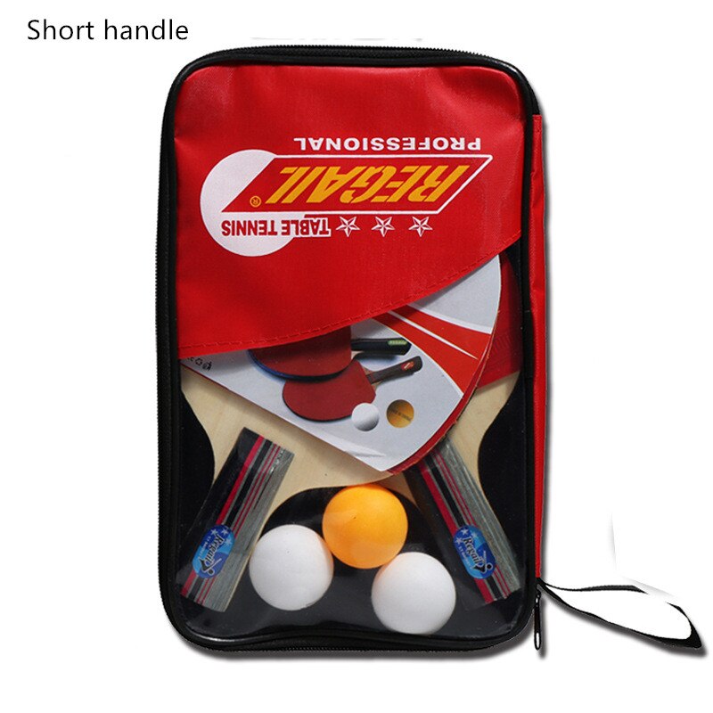 2Pcs Ping Pong Racket Table Tennis Paddle Bat Practice Set with 3Pcs Training Balls