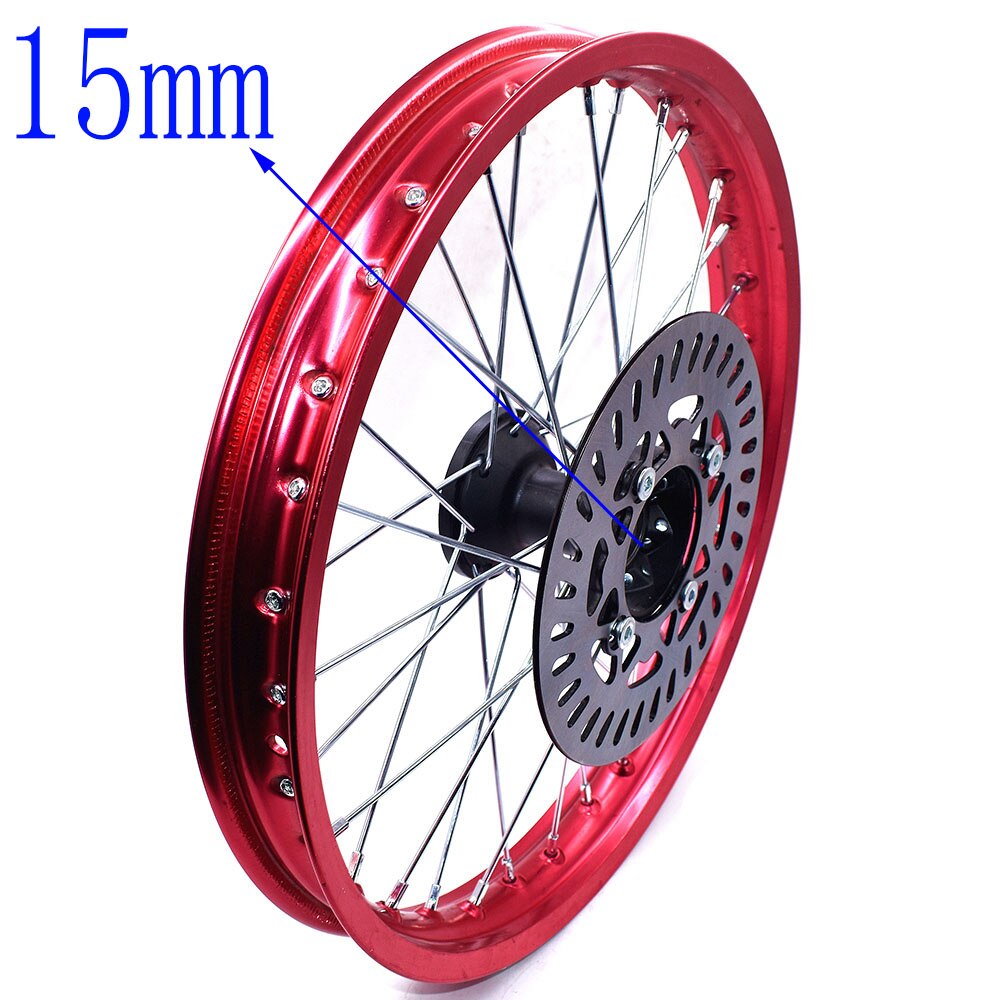 1.60X17 Inch Front Velgen Aluminium Plaat Velgen Met Schijfrem 1.60X17 "Inch Voor Klx crf Kayo Apollo Bse Pit Bike: 15mm Red