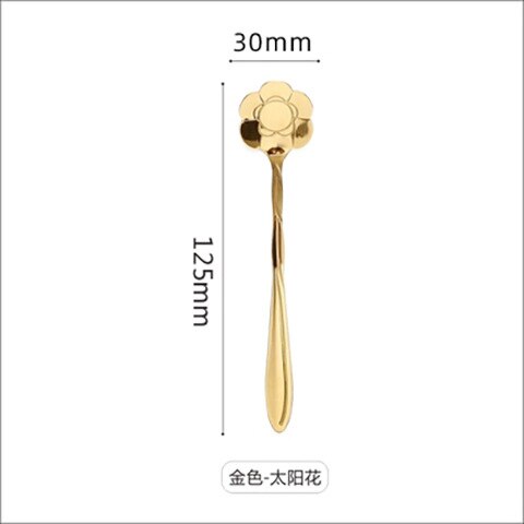 Cuillère à glace en forme de fleur de cerisier, petite poignée, créative et pratique, en acier inoxydable, en titane: 2