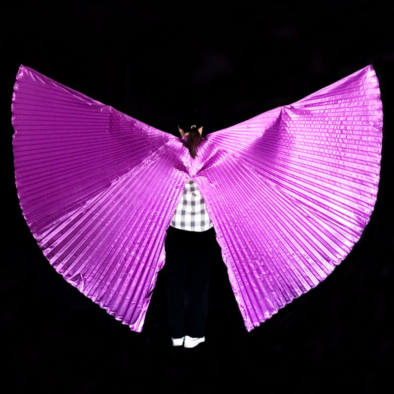Alas de Isis para danza del vientre para adultos, accesorio para danza del vientre, bollwood, Oriental, egipcio, alas, disfraz sin palos, dorado: Purple-split