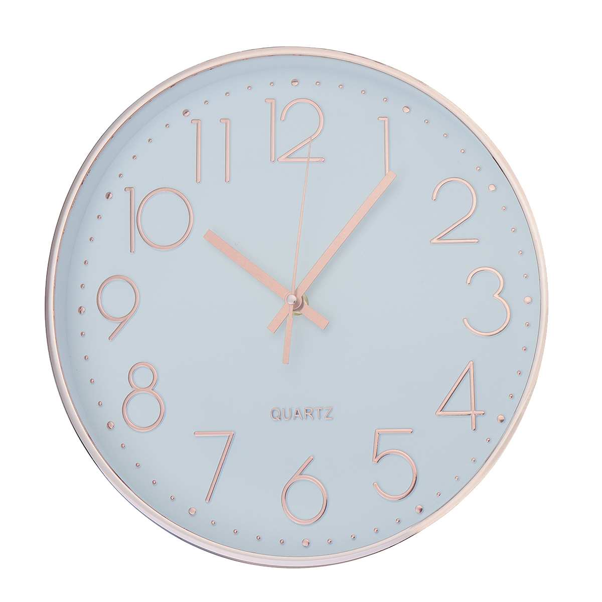 12 Inch Rose Gold Black Silent Wall Clocks For Bedroom Living Room Simple Quartz Wall Hanging Clock Home Decor no Battery: 1