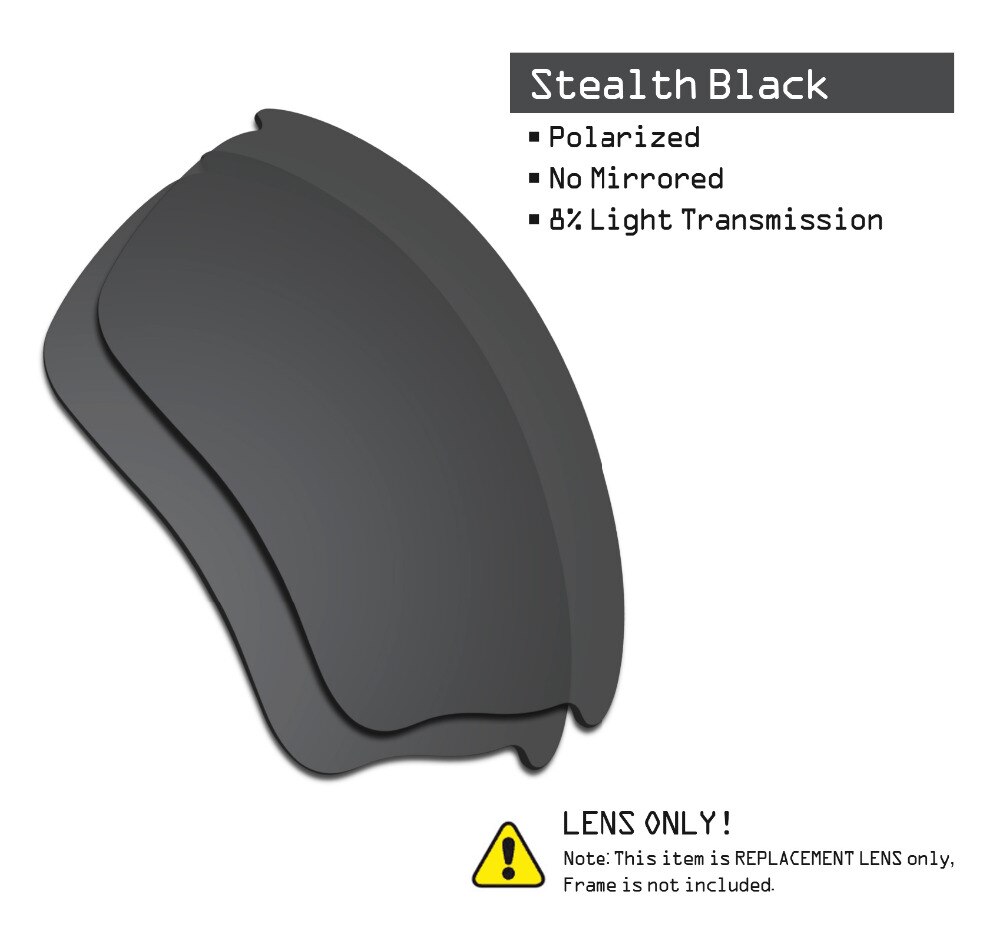 Smartvlt 2 par polariserede solbriller erstatningslinser til oakley half jacket xlj stealth sort og stealth sort
