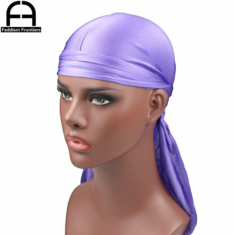 Men's Satin Durags Bandana Turban Hat Wigs Breathable Durag Biker Headwear Headband Pirate Hat Hair Accessories