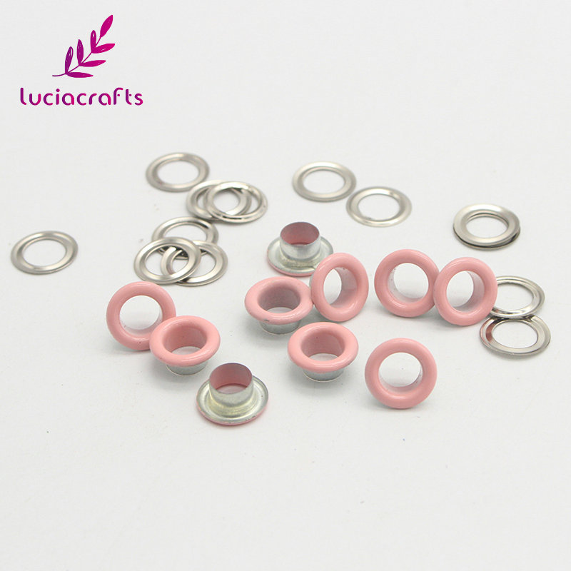 Lucia askartelu 50 setti 10.5*6.5*5mm metallinen silmukka scrapbooking askartelu itse koristelu vaate nuken silmukat tarvikkeet  g1301: Vaaleanpunainen