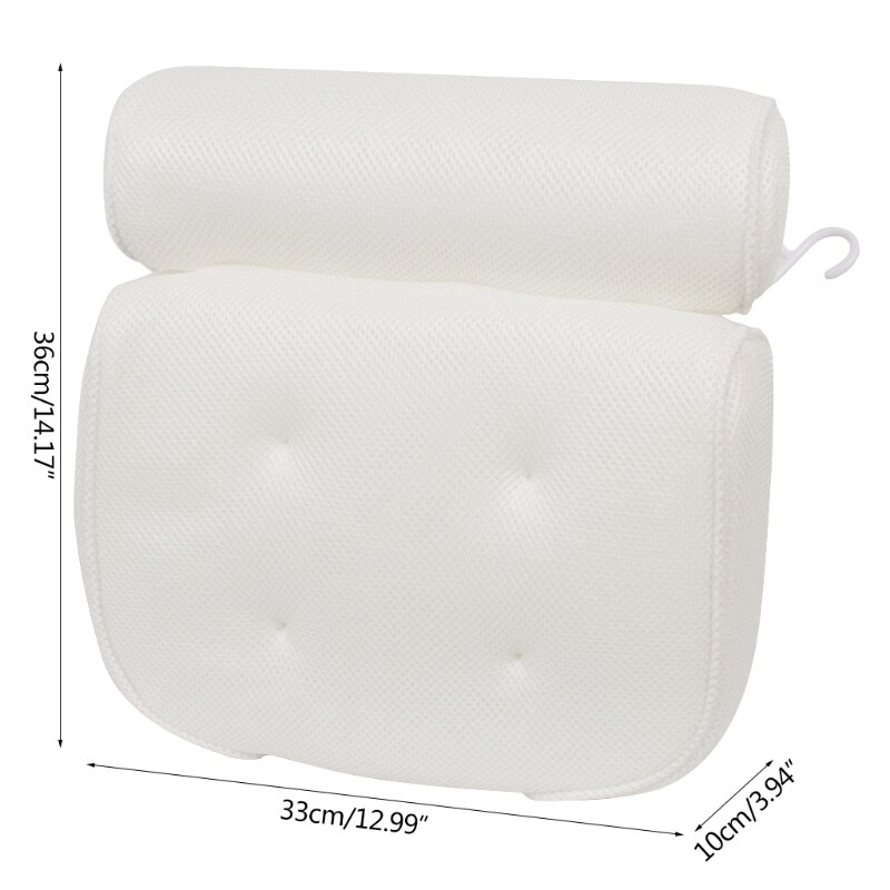 komfort 3d luft mesh badekar hodepute med 4 sugekopper 3d badekar pute  u50a