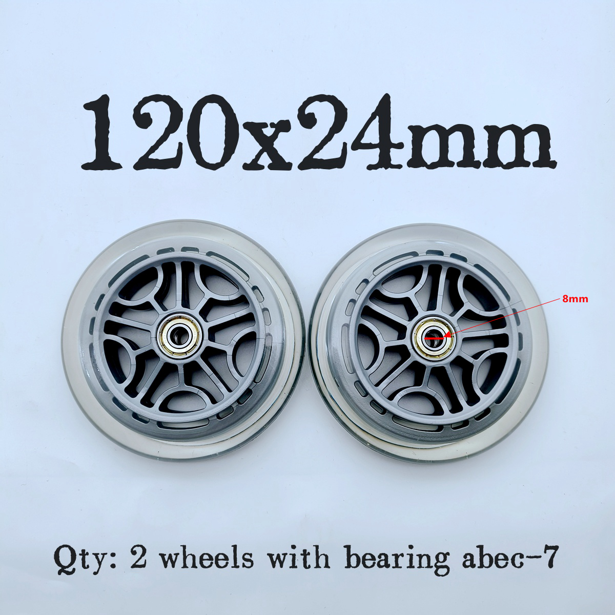 scooter accessories skate wheel scooter wheel 90mm 110mm 120mm 125mm wheel thickness 24mm 2wheels/lot: Dark Grey