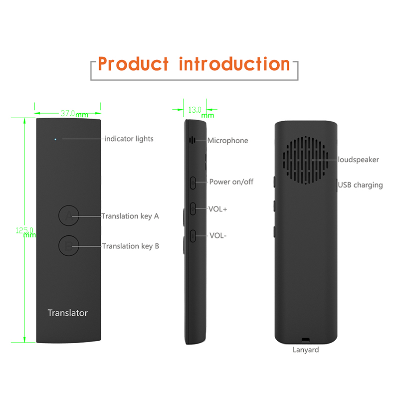 Smart Voice Speech Translator Portable Two-Way Real Time 30 Multi-Language Translation For Learning Travelling Business Meeting