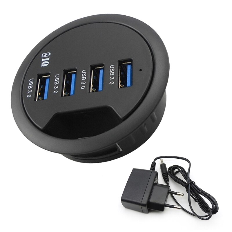 Montering in-desk 4 portar usb 3.0 nav skrivbord adapter multi splitter för stationär dator: Bl-eu