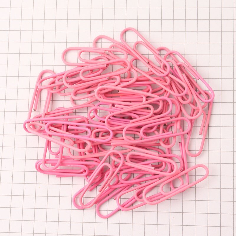 100 Pcs Universele Pin Paperclip 28 Mm Kleur Gecoat Plastic Paperclip Vernikkeld Paperclip Paperclip: Roze