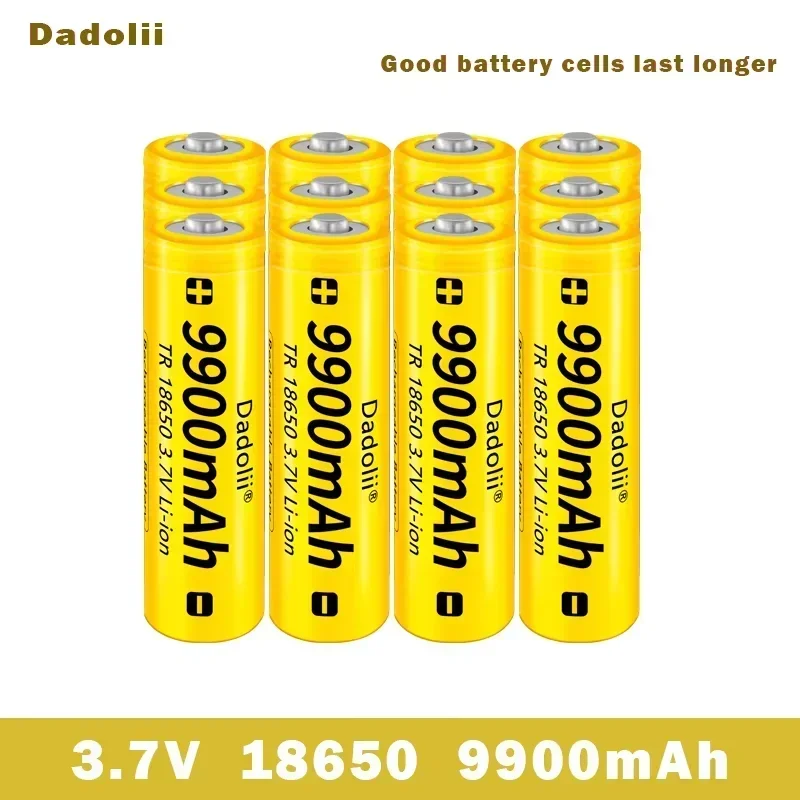 1-40pcs/Lot 18650 battery 3.7V 9900mAh rechargeable liion battery for Led flashlight Torch batery litio battery: Orange