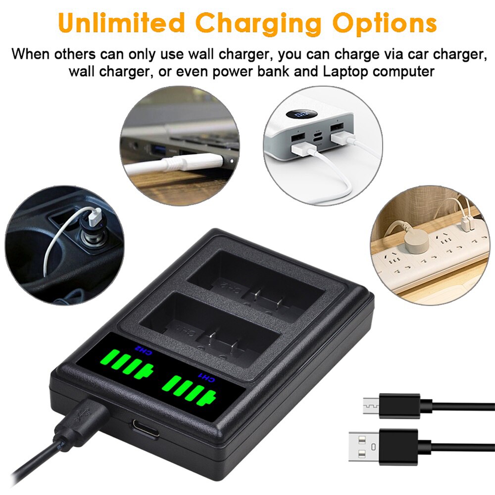 CGA-S006 DMW-BMA7 Battery +LED Daul USB Charger for Panasonic Lumix DMC-FZ7 DMC-FZ8 DMC-FZ18 DMC-FZ28 FZ30 FZ35 FZ38 FZ50 Camera