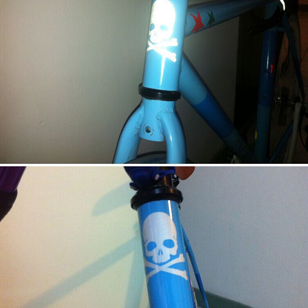 Bike Reflective Sticker Skull Fluorescent Bicycle Stickers Fixed Gear Mountain Bike Skeleton Decals Helmet Bicycle Accessories