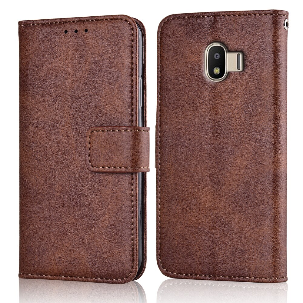 Op Galaxy J4 Wallet Case Voor Samsung Galaxy J4 J400 J400F SM-J400F Cover Phone Bag Voor Samsung Galaxy j4 Case: niu-Brown