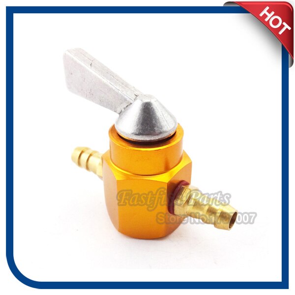 Gold 6mm Gas Petrol High-quanlity CNC Fuel Tap 1/4" Inline Petcock Valve For Motorcycle ATV Quad