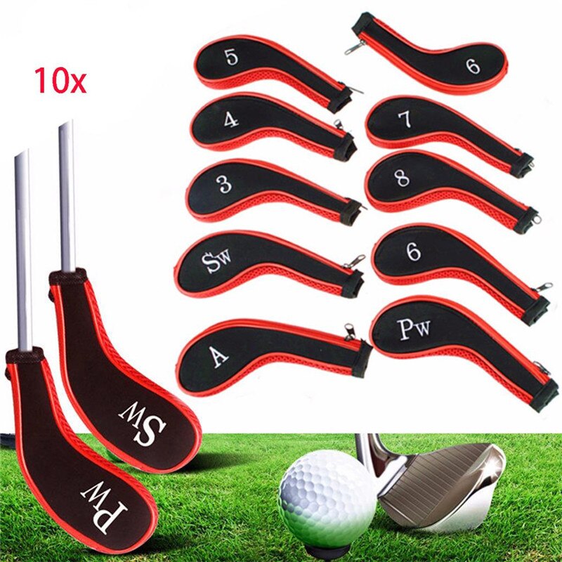 Cubierta de putter Golfclubs con capucha, juego de hierro, cubre cabeza, Beschermende, accesorios de Golf al aire libre, 10 Uds.