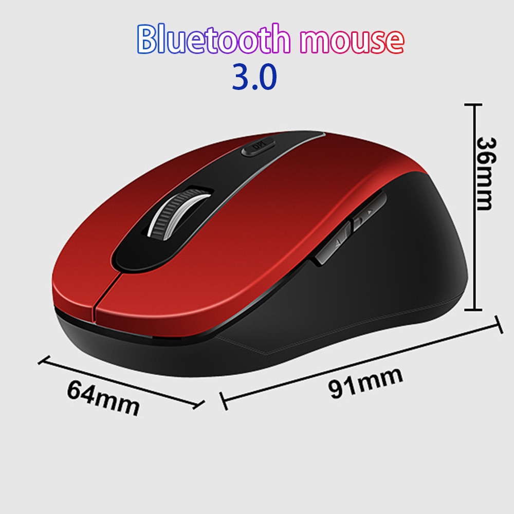 Wireless mouse 1600DPI Adjustable BT 3.0 & 2.4GHz Optional Optical Computer Mouse Bluetooth Ergonomic for notebook laptop