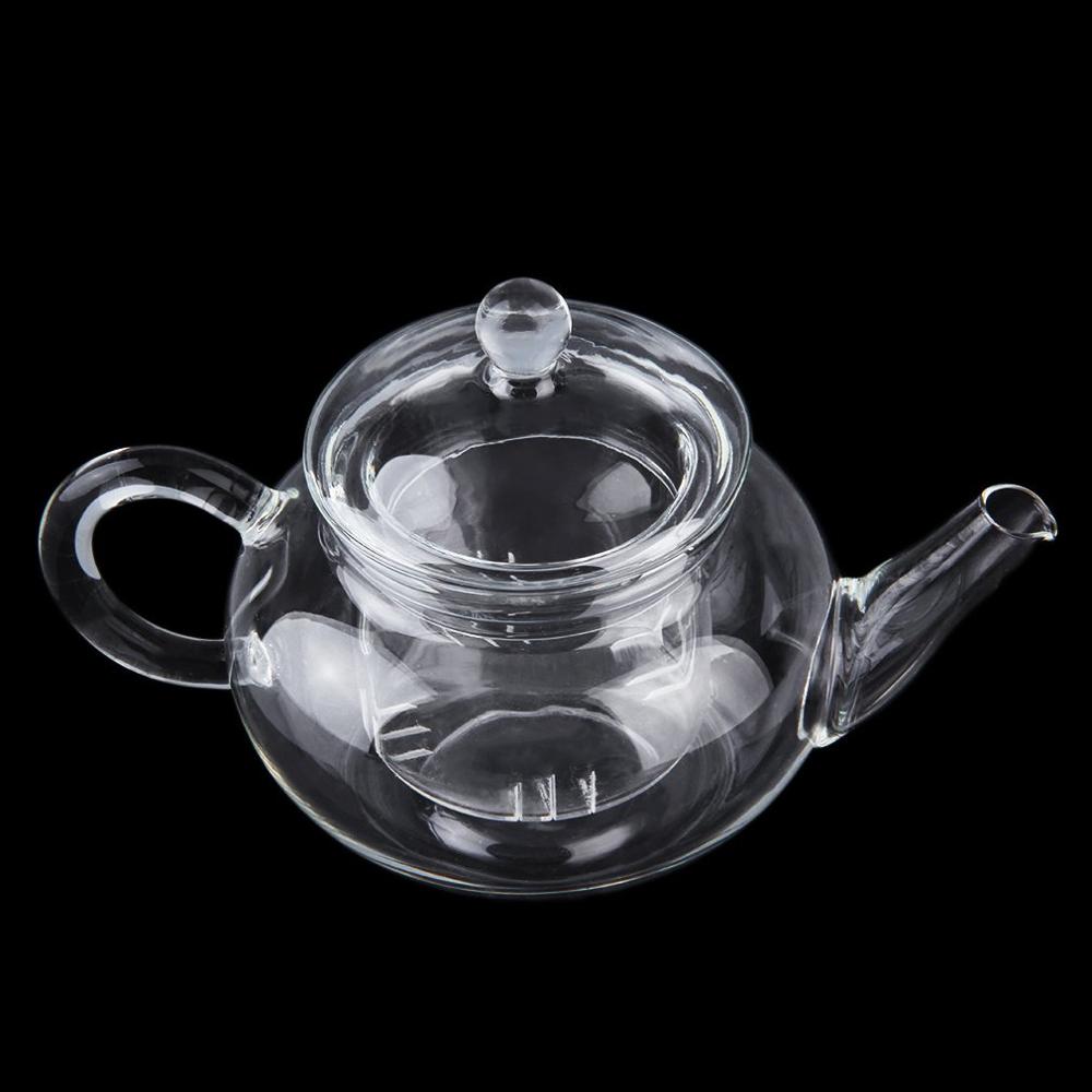 Gjennomsiktig tekanne varmebestandig glass tekanne med infusjon kaffe blomst te blad urtepotte 250ml holdbar: misligholde tittel