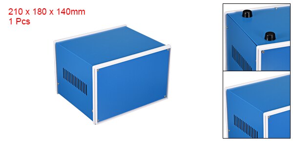 Uxcell metal jern diy elektrisk samledåse hus kabinet projekt sag kabinet dækning til udendørs indendørs blå: 210 x 180 x 140mm