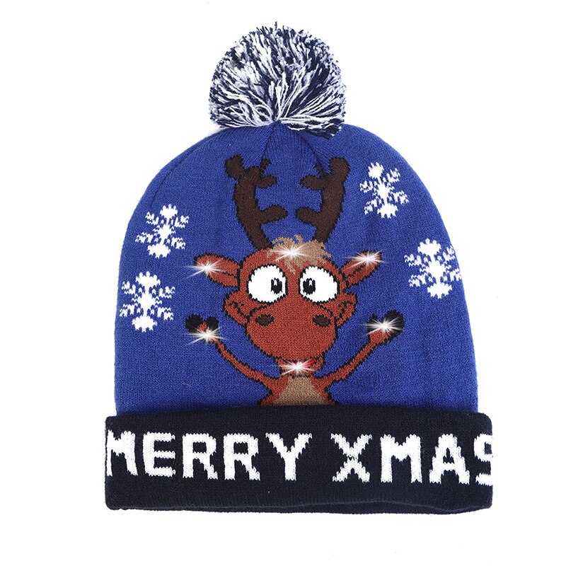Kerstmutsen met led-licht, gebreide kerstmuts voor kinderen, kerstversiering voor volwassenen, kerstversiering, kerstversiering, gelukkig jaar: 11