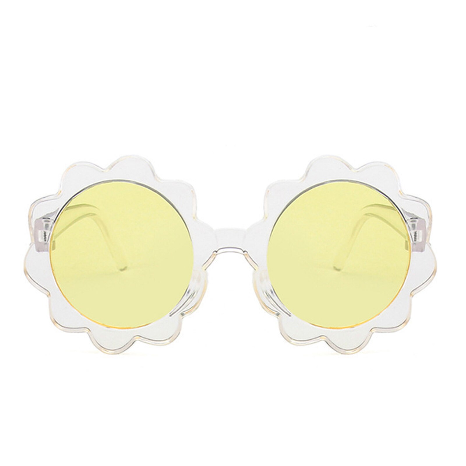 Vintage Kids Zonnebril Kind Zonnebril Ronde Bloem Gafas Baby Kinderen UV400 Sport Zonnebril Meisjes Jongens Oculos De Sol: YELLOW