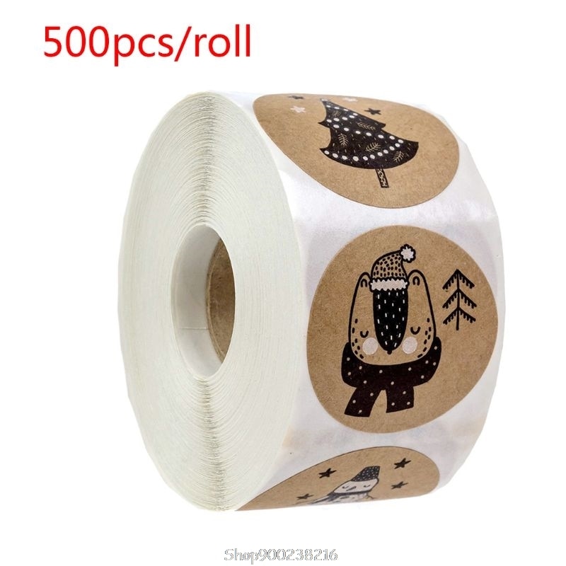 500Pcs/Roll Kerst Stickers Boom Sneeuwpop Dieren Decoratieve Seal Label Voor Scrapbooking Briefpapier N11 20 Drosphip