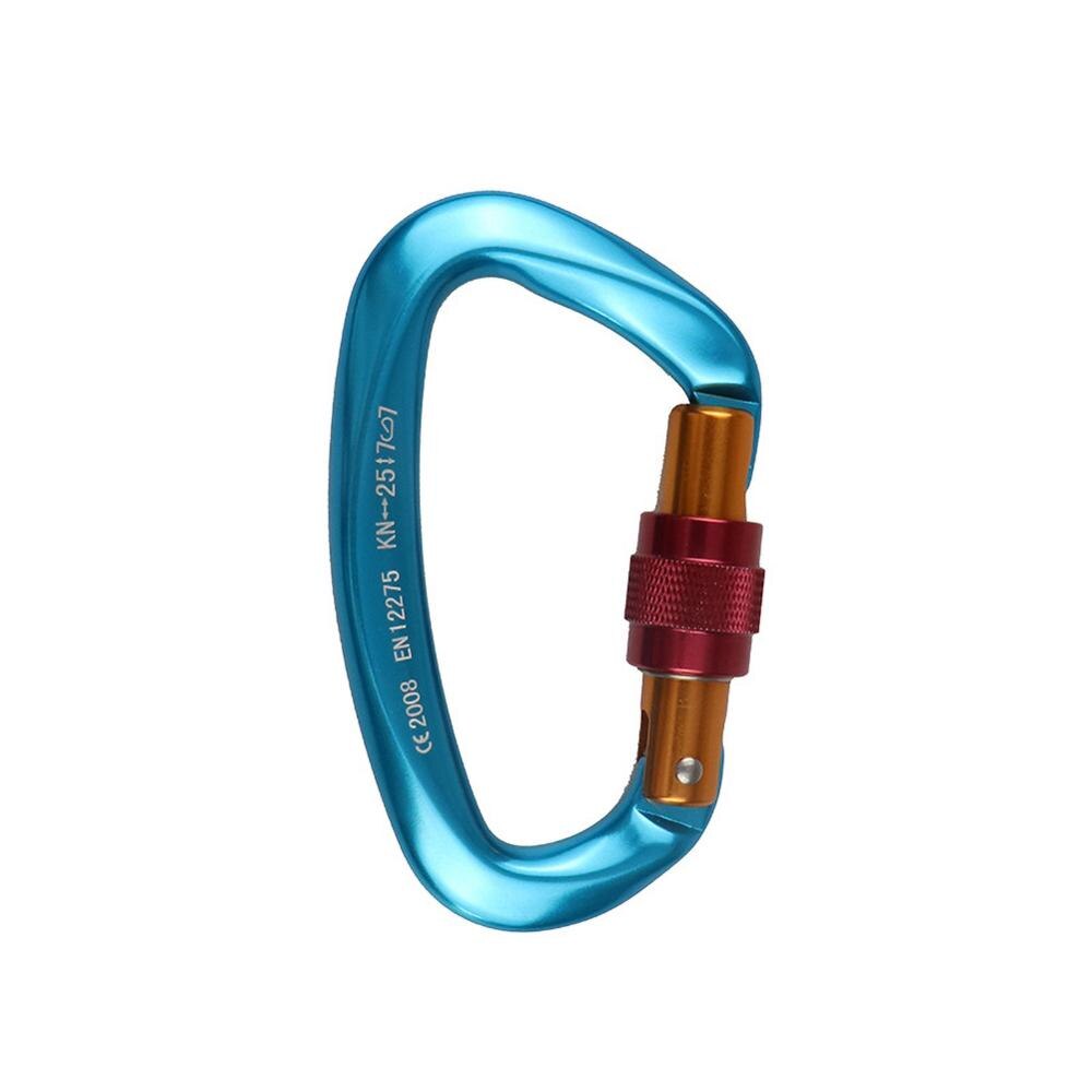 Neue 25KN Klettern Karabiner D Form Klettern Schnalle Lock Sicherheit Sicherheit Master Schraube Lock Schnalle Ausrüstung: YL190425-BU1