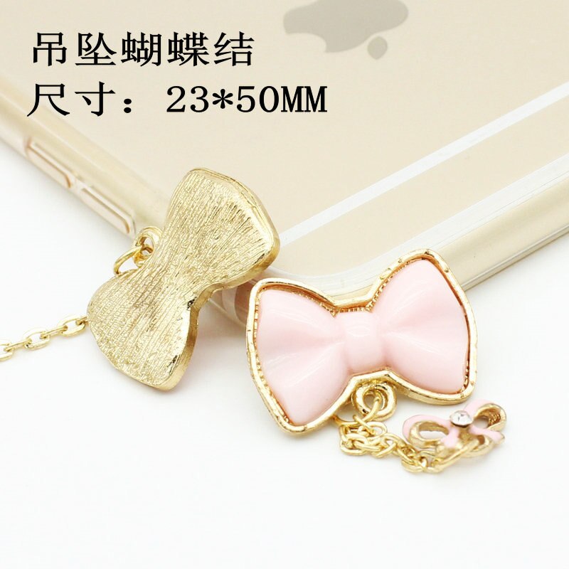 Diamond Painted Bow Tie Pendant Mobile phone case DIY Material Accessories for phone decoration stickers universal