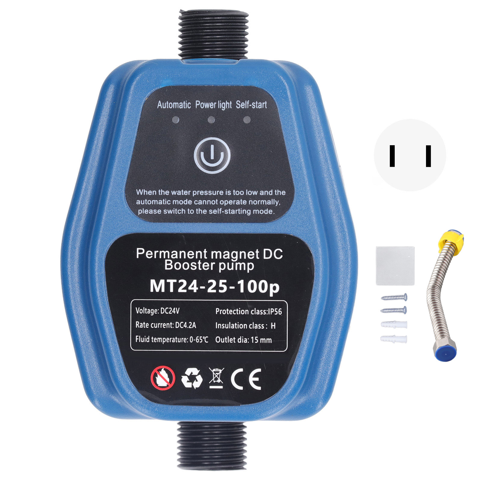 Waterdrukverhogingspomp 100w 24v 25l ip56 intelligente, automatische douchedrukverhogingspomp met sensor