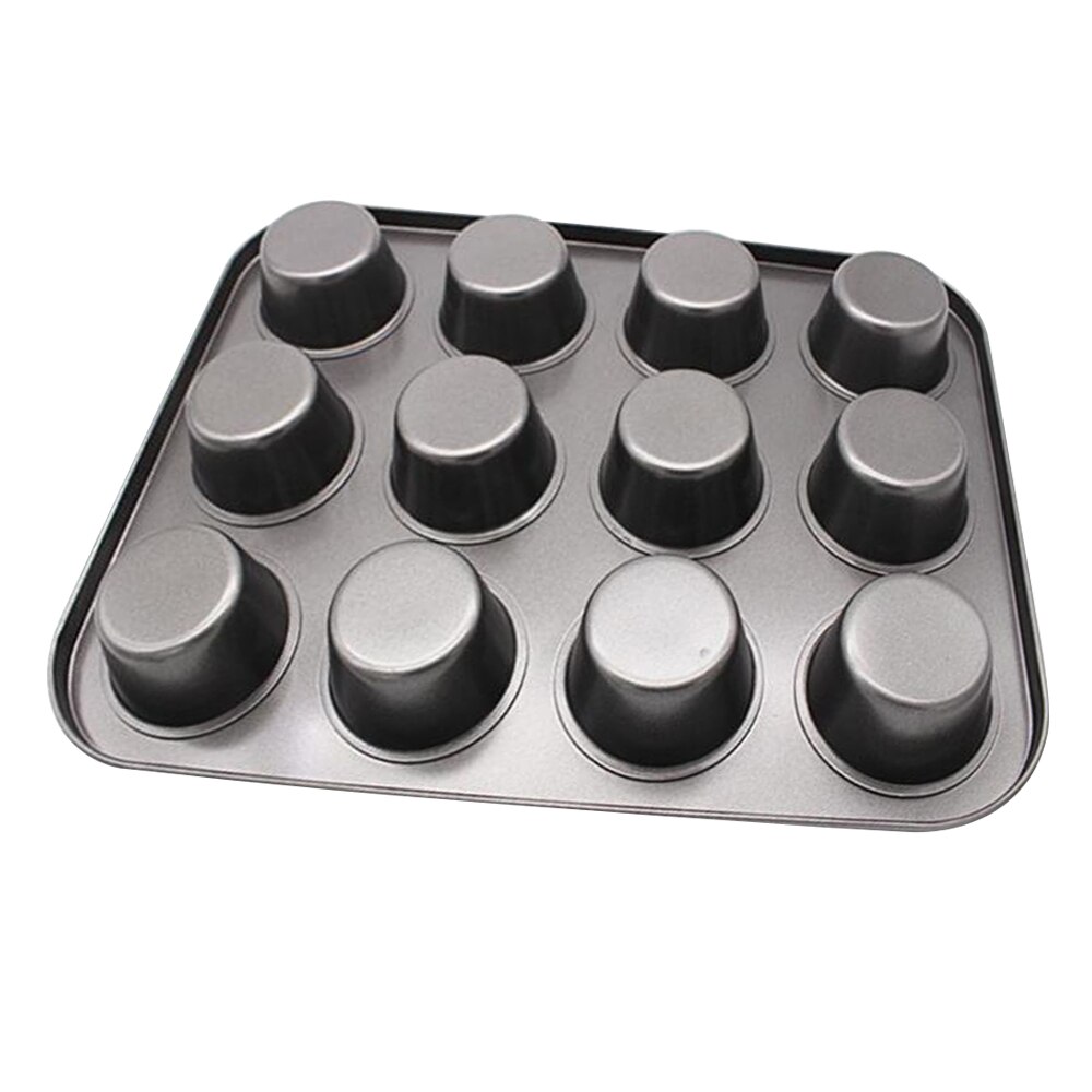 12 Cups DIY Cupcake Baking Tray Tools Non-stick Steel Mold Egg Tart Baking Tray