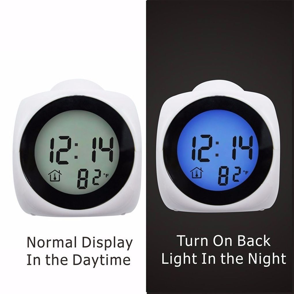 Home Projecting Alarm Clock Large Display Time Date Temperature Projector Digital Colorful Backlight Table Clock