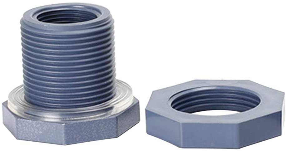 2pcs PVC Water Tank Adapter Universal Garden Spigot for Aquariums 3/4 Inch Female Thread Rain Bulkhead Fitting Hose Home Soild