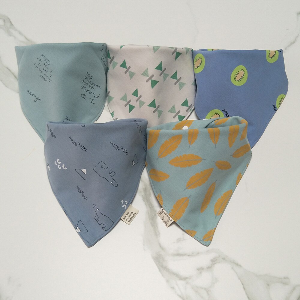 5pcs/lot Baby Bibs for Boy Girl Bandana Bib Burp Cloth Cute Triangle Cotton Baby Scarf Meal Collar Burp Infant Accessories: 12