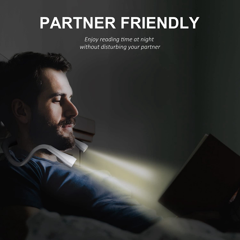 Retail LED Neck Reading Light, Books Light For Reading In Bed, Adjustable Brightness, 3 Colors, Rechargeable,Long-Lasting