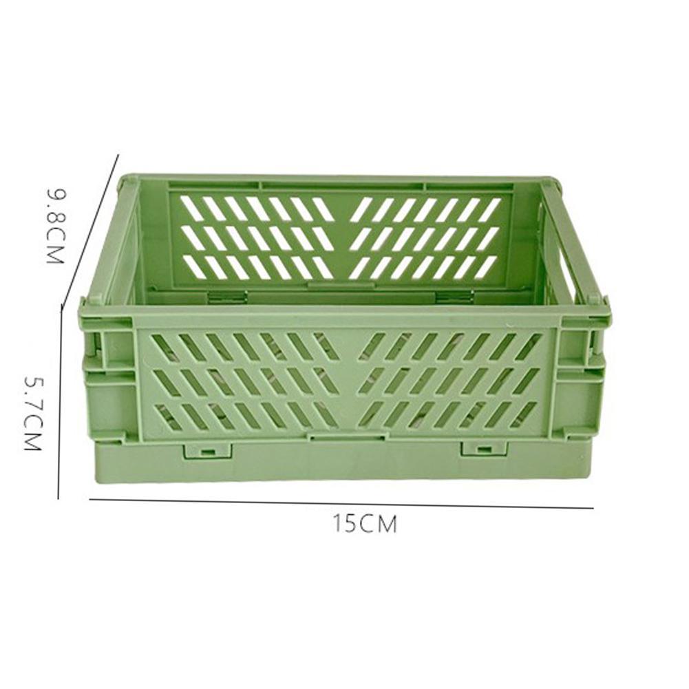 Mini Folding Plastic Storage Box Foldable Plastic Storage Case Desktop Carrying Basket