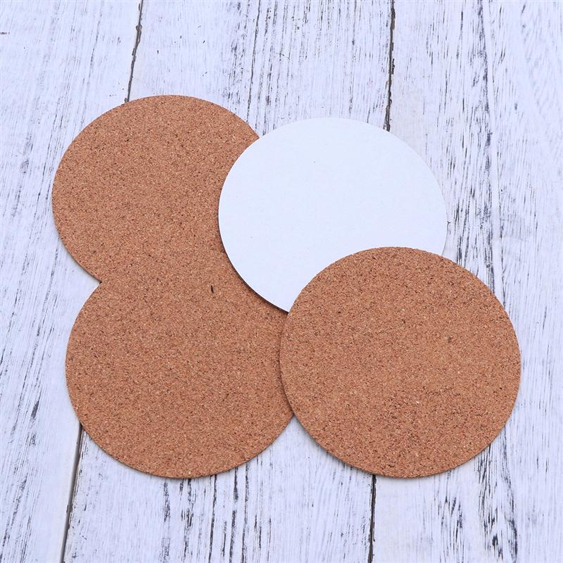 12/30 Pcs DIY Round Cork Mats Self-Adhesive Eco-Friendly Insulation Coasters Cup Pads DIY Self Adhesive Round Cork Cushion
