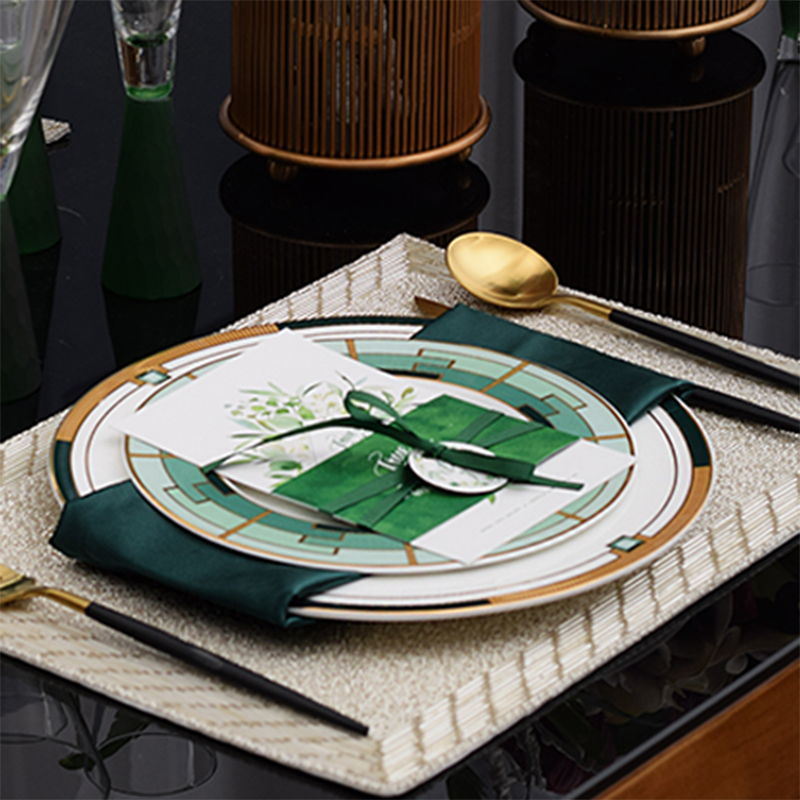 Dining Porcelain Luxury Full Plates Sets Gold Birthday Wedding Serving Modern Plate Set Nordic Kitchen Assiette Tableware OA50PS