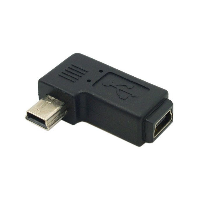 90 Graden Links Of Haaks Mini Usb 2.0 5Pin Man-vrouw M Naar F Uitbreiding Adapter: Right angled