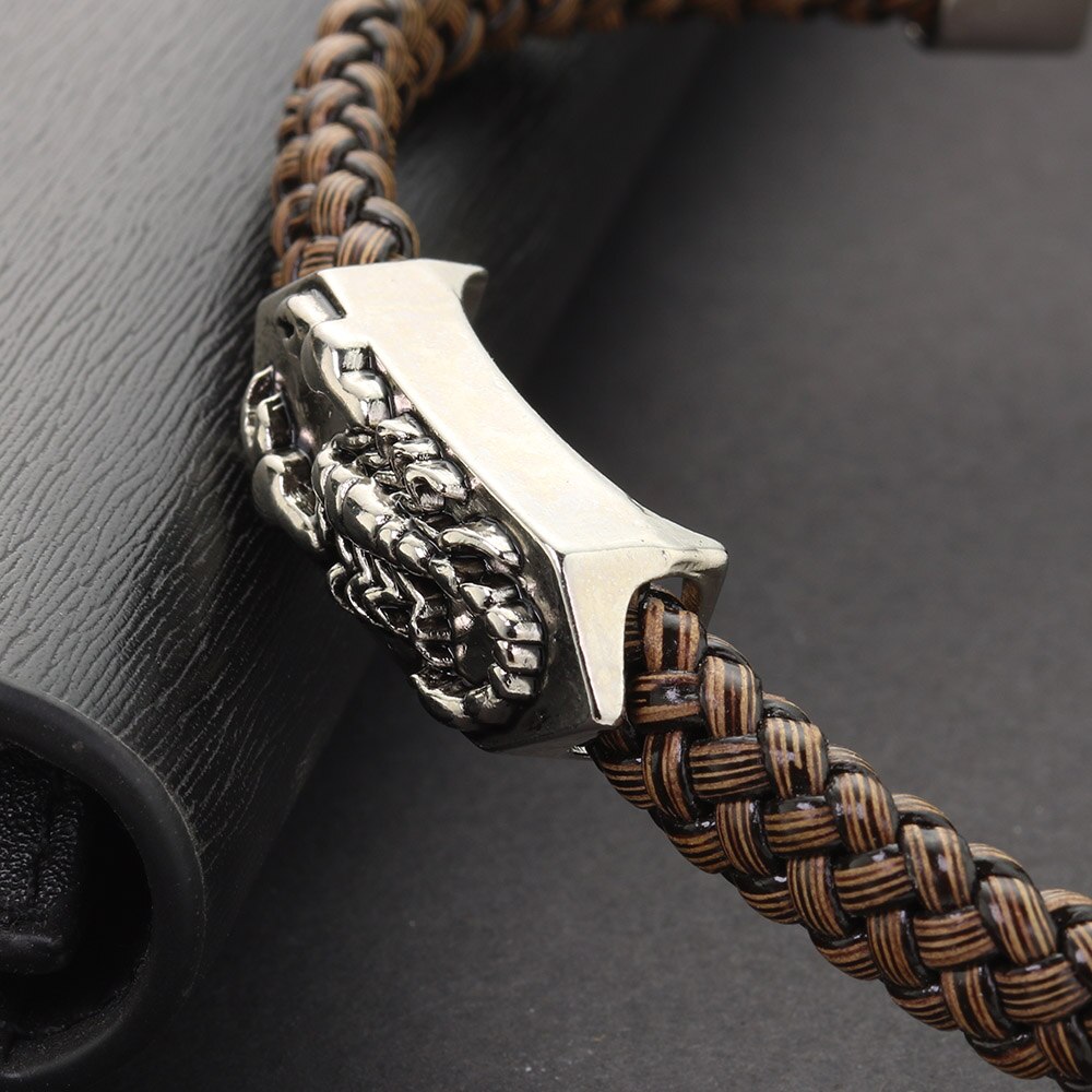 Vintage-skorpion-armband, trendiger herrenschmuck, pu-leder-charm-armband, pulsera hombre, punk-armbänder & armreifen  s414
