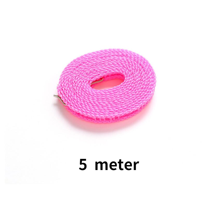 3-10m windproof clothesline non slip clothesline indoor clothesline drying clothesline outdoor clothesline clothes dryer rack: 5 meters Pink