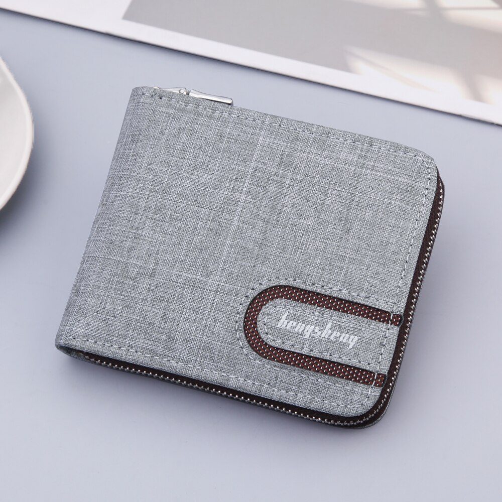 men's wallet Vintage zipper canvas cross-section multi-function wallet tide short men's wallet Coin purse carteira masculina