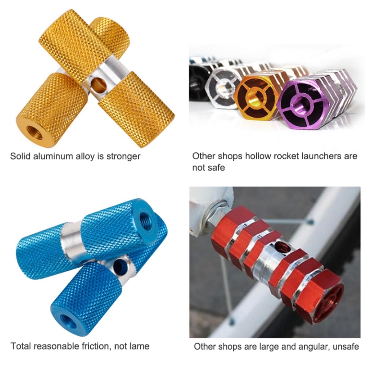 Pedal antideslizante de aluminio para bicicleta, 2 uds./lote, apoyos delanteros y traseros, palanca cilíndrica, accesorios para bicicletas