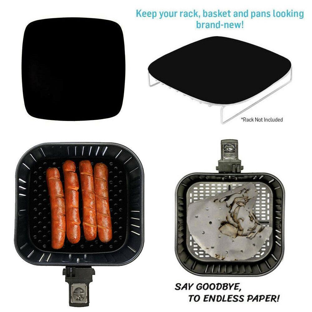 1Pc Lucht Friteuse Vierkante Bakken Pads Herbruikbare Food Grade Vierkante Siliconen Siliconen Matten Schotel Taart Gegrilde Gereedschap Bun Olie bakken K0C9