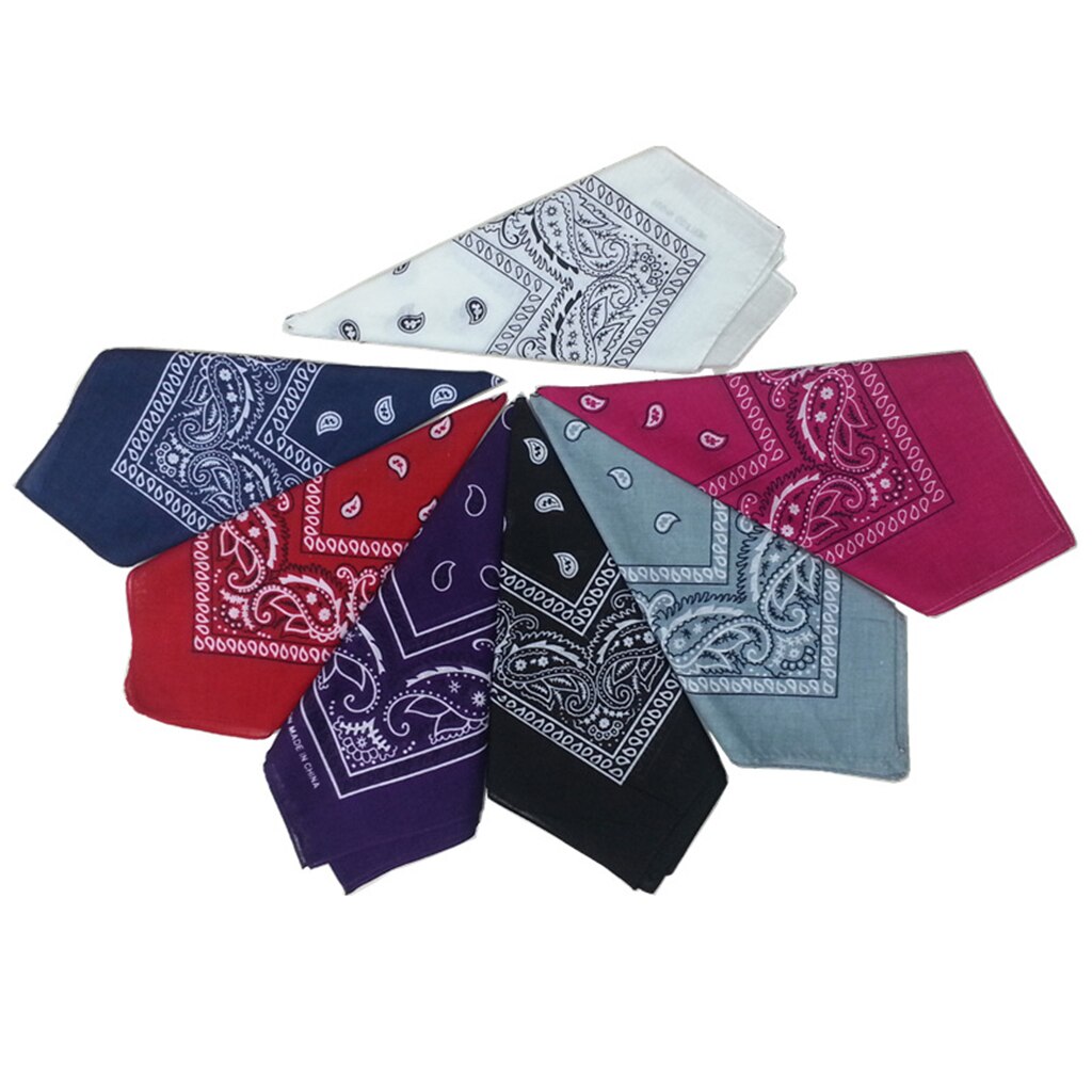 55x55cm Cotton Paisley Bandana Scarf Headband Women's Scarves Men's Bandana Headband Hiking Scarves Hair Band Wrist Wraps