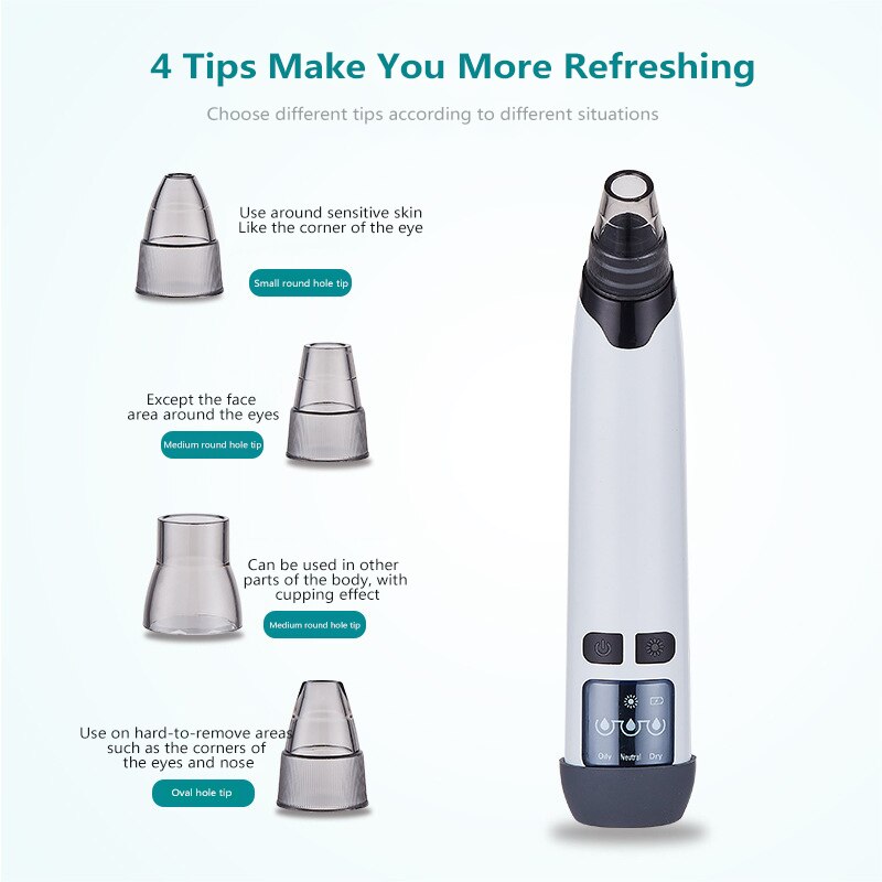 Blackhead Vacuum Remover Electric Blackhead Remover Pore Vacuum Facial Cleaner Blackhead Remover Tool Acne Comedone Extractor
