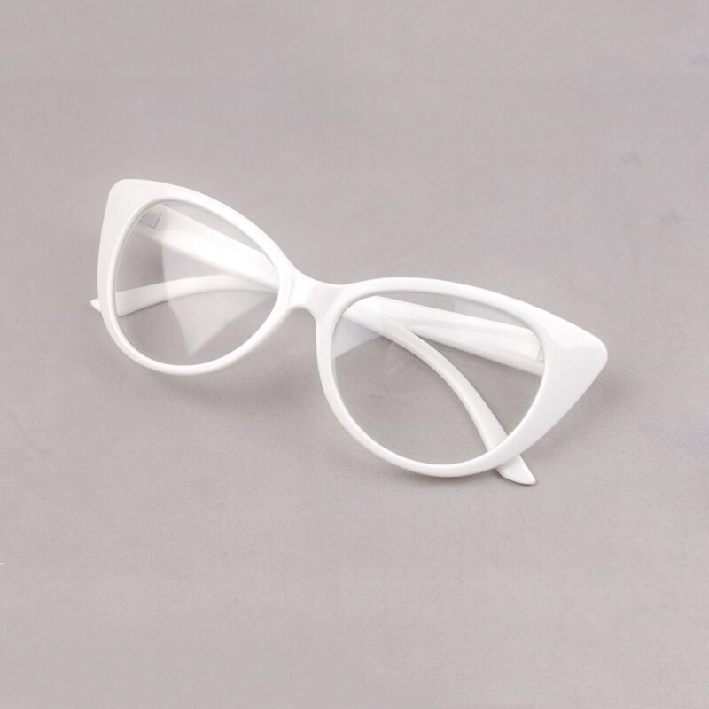 Olnylo retro cat eye brilmontuur met heldere lenzen, merk voor dames met blue-ray optische brilmontuur, bijziendheidslens, damesmontuur met gewone bril: T7