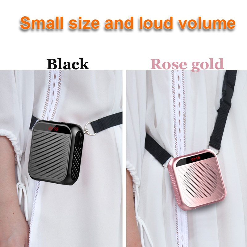 Junke  k3 bærbar stemmeforsterker megafonforsterker med kablet mikrofonhøyttalerehøyttaler usb og tf  mp3 lærerutdanning