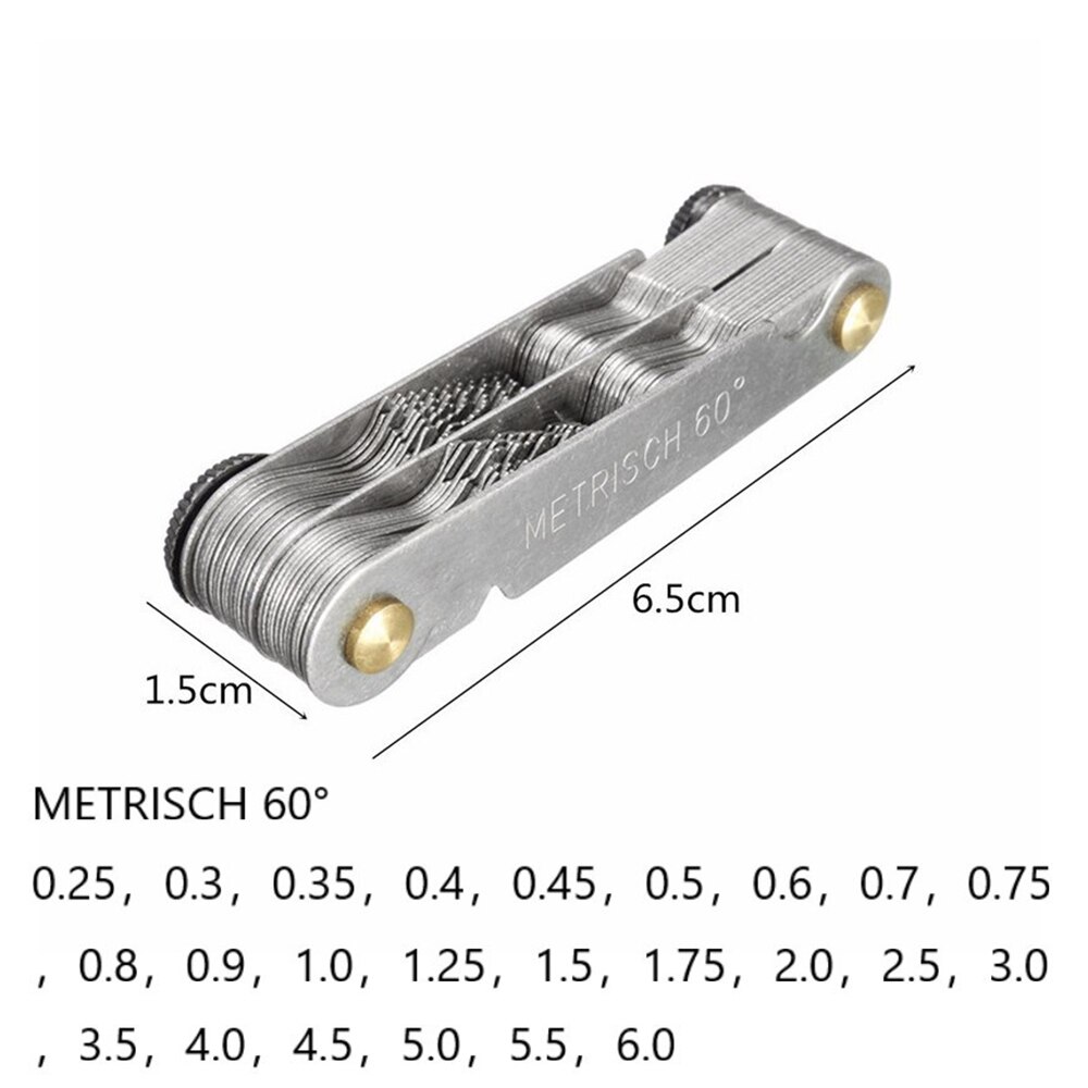 5Types can Choose Radius template R gauge plate fillet gaug External Internal Concave Convex Measuring tools: METRISCH 60(24PC)